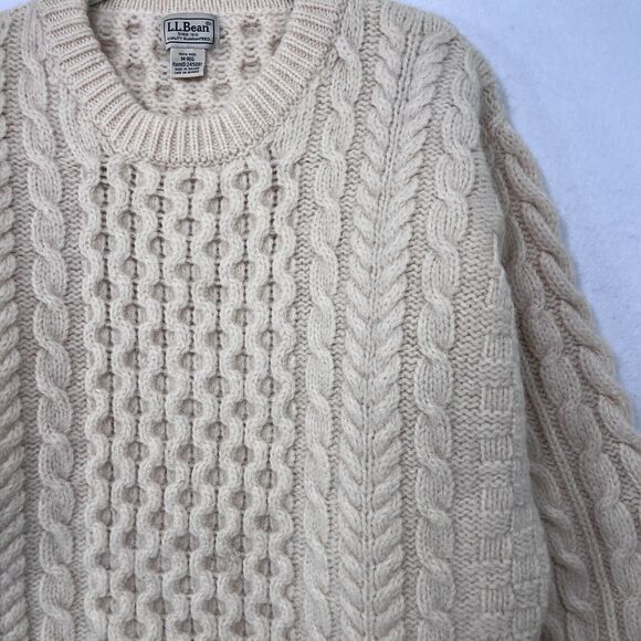 L.L. Bean Cream Cable Knit Sweater - Picture 11 of 11